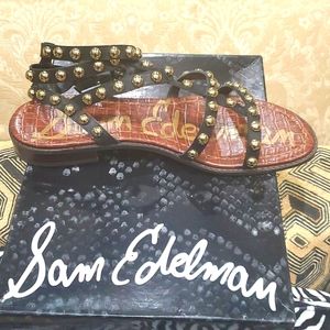 SAM EDELMAN EAVAN BLACK RARE GLADIATOR SZ 10 AND A HALF!!!!